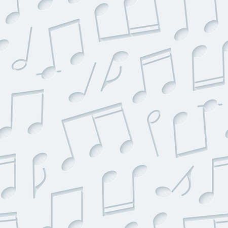 Light gray musical wallpaper. 3d seamless background. Vector.のイラスト素材