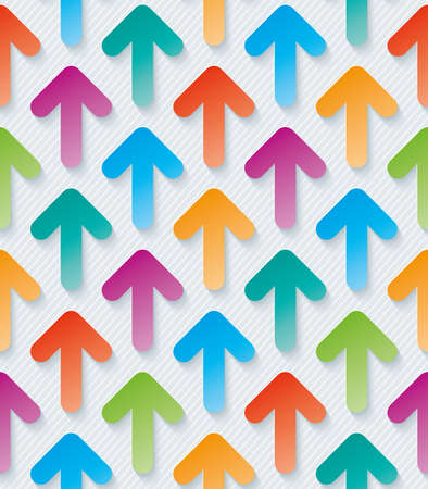 Colorful arrow wallpaper. Seamless background with 3D effect. Vector.のイラスト素材