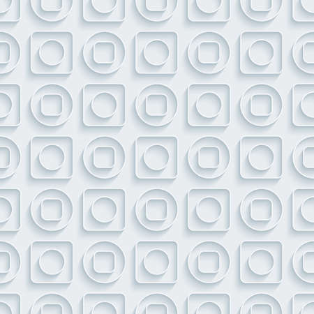 Circless and squares seamless pattern. 3d seamless background. Vector EPS10.のイラスト素材