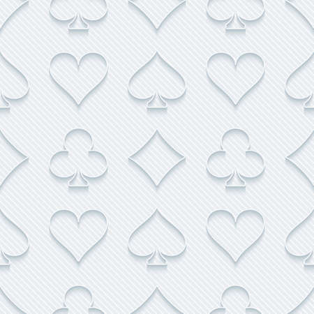 Light perforated paper with cut out effect. 3d card symbol seamless background. Vector EPS10.のイラスト素材