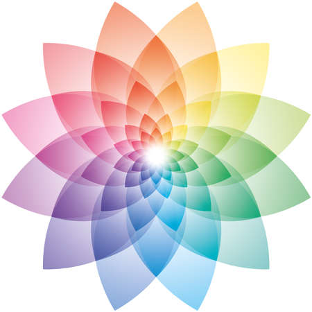 Beautiful Lotus Flower Color Wheel. Vector EPS10.のイラスト素材
