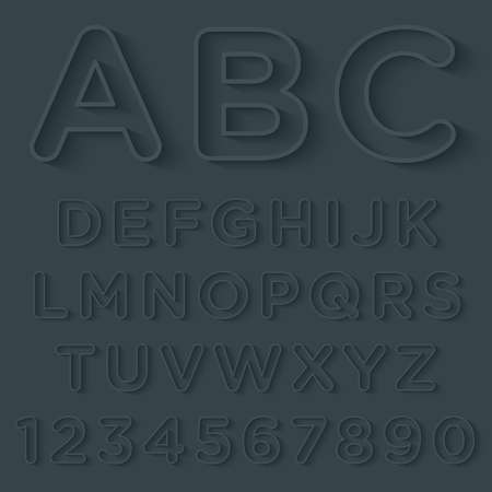 3D Outline With Shadow Alphabet Set. Vector EPS10.のイラスト素材