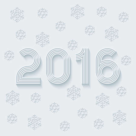 New year 2016. Light perforated paper with cut out effect. Vector EPS10.のイラスト素材