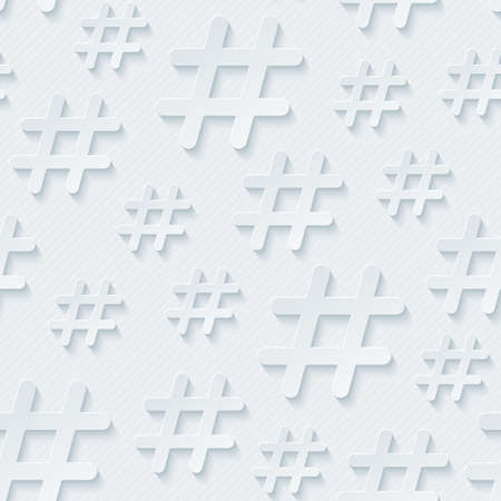 Hash tag seamless 3d pattern. Vector EPS10.のイラスト素材