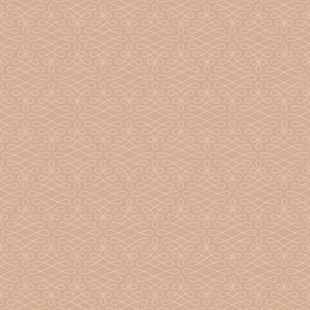 Neutral Seamless Linear Pattern. Tileable Geometric Outline Ornate. Vintage Flourish Vector Background.のイラスト素材