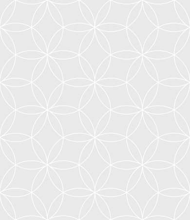 Neutral Seamless Linear Pattern. Tileable Geometric Outline Ornate. Circles Vector Background.のイラスト素材