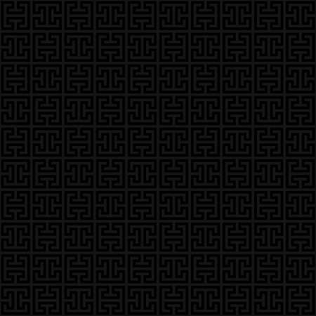 Black Classic meander seamless pattern. Greek key neutral tileable linear vector background.のイラスト素材