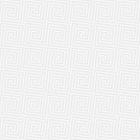 White Classic meander seamless pattern. Greek key neutral tileable linear vector background.のイラスト素材