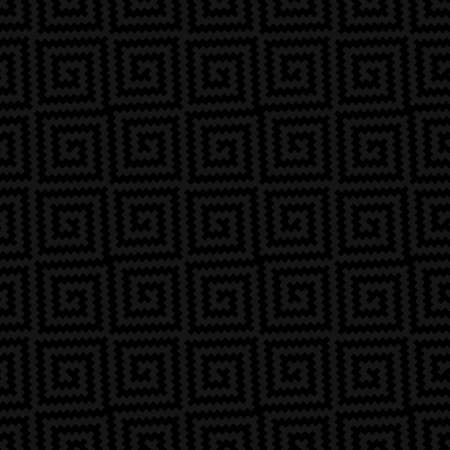 Black Meander Pixel Art Pattern. Neutral Seamless Pattern for Modern Design in Flat Style. Tileable Greek Key Vector Background.のイラスト素材