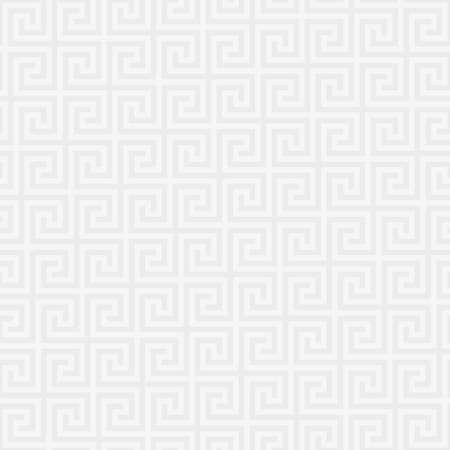 White Classic meander seamless pattern. Greek key neutral tileable linear vector background.のイラスト素材