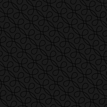 Neutral Seamless Thin Swirls Pattern. Tileable Geometric Outline Ornate. Vintage Flourish Vector...