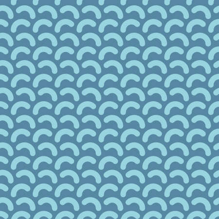 Rounded lines seamless vector pattern. Blue memphis seamless background.のイラスト素材