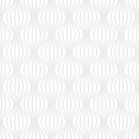 3D Wavy lines seamless white background. Light gray neutral seamless vector pattern for your design.のイラスト素材
