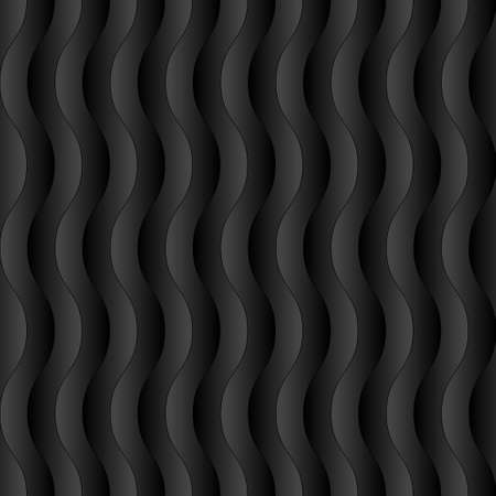 Vertical wavy stripped seamless pattern. Neutral black tileable vector background.のイラスト素材