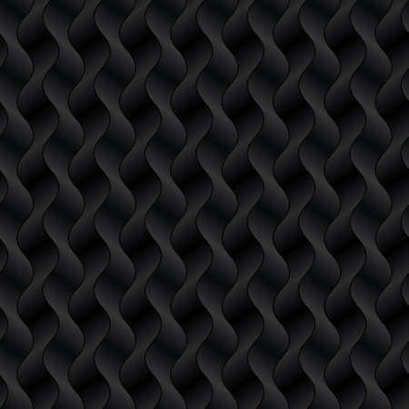 Vertical wavy stripped seamless pattern. Neutral black tileable vector background.のイラスト素材