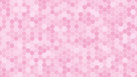 Pink hexagonal mosaic background for business presentation. HD 16x9 vector pattern.のイラスト素材