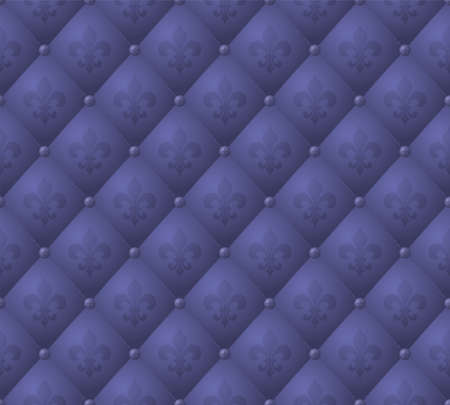 Uphostery Background with Fleur-De-Lys. Vector seamless pattern in Very Peri color.のイラスト素材