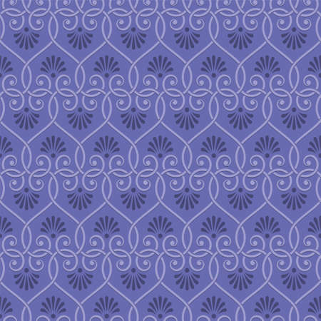 Curly retro background. Vector seamless pattern in Very Peri color.のイラスト素材