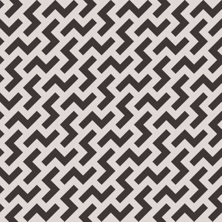 Zigzag Lines Geometric Seamless Background in Black and White Color. Vector Tileable pattern.のイラスト素材