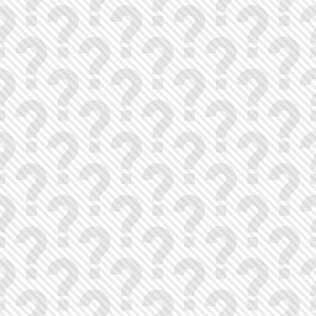Light Gray Striped Question Marks Seamless Background. Vector Tileable Neutral Pattern.