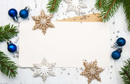 greeting card for christmas with decorative snowflakesの写真素材