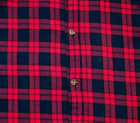 texture of red black checkered fabric pattern backgroundの写真素材