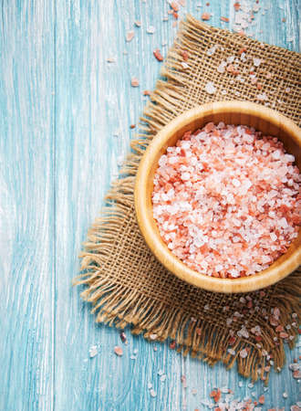 Crystals of pink salt from the Himalayasの写真素材