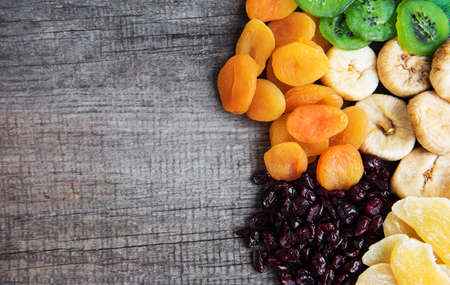 Mixed dried fruits as a food background