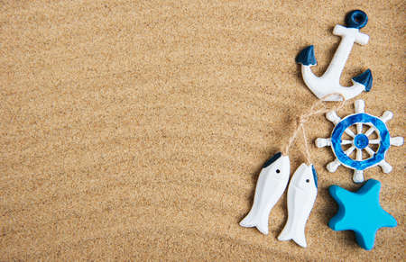 Beautiful sea composition on sand beach backgroundの写真素材