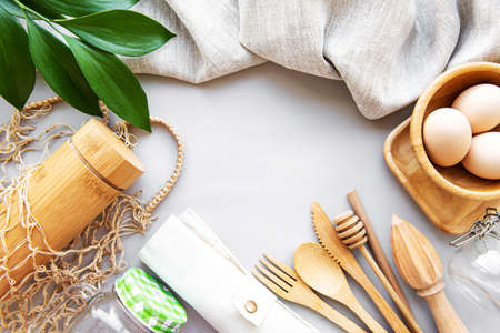 Reusable , plastic free products, eco sustainable living and Zero waste conceptの写真素材