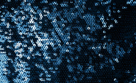 Sequins pattern texture, fashion background toned classic blue color