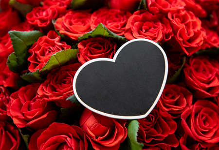 Close-up of a beautiful bouquet of red roses. Valentines concept. 
