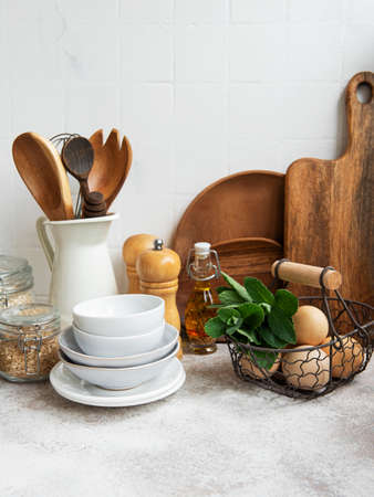 Kitchen utensils, tools and dishwareの写真素材