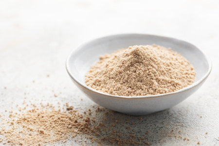 Bowl of Hickory smoked  sea salt.  Healthy food concept. Speciality salt.の写真素材