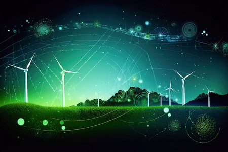 Ai generative. Sustainable green Technology Abstract Backgroundの素材