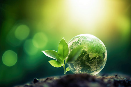 Ai generative. Sustainable green Technology Abstract Backgroundの素材