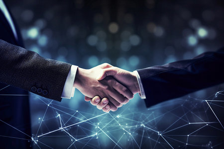 Ai generative image. Businessmen handshake,  business meeting and partnership conceptの素材