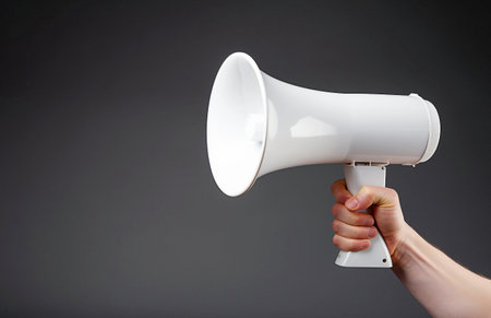 Ai generative image. Hand holding megaphoneの素材