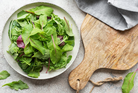 Mix salad leaves. Healthy food. Green meal.