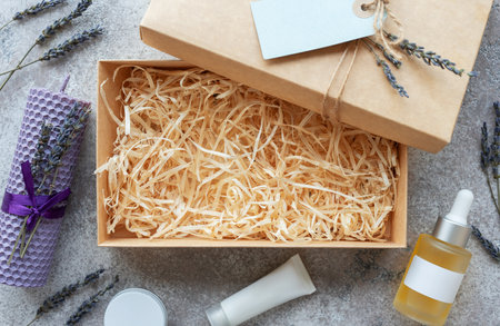 Carton box, Beauty Subscription Service.  Online shopping. Delivery service