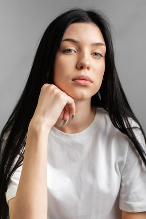 Portrait of a thoughtful young teenager girl.