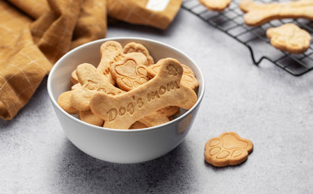 Homemade organic dog biscuits.  Cookies for dog with different shapeの写真素材