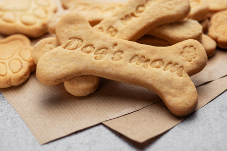 Homemade organic dog biscuits.  Cookies for dog with different shapeの写真素材