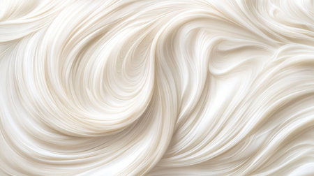 Smooth flowing textures in soft white tones create an elegant abstract background, ideal for various design projects and artistic expressions without distractionsの素材