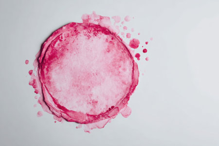 Pastel pink watercolor circular stroke with soft faded edges, creating a clean and high-fidelity visual element ideal for artistic backgrounds and creative applicationsの素材
