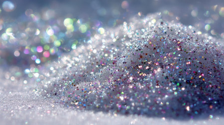Snowy white glitter texture features a pearlescent shimmer and soft frosted light diffusion, creating a magical ambiance perfect for holiday-themed designs and craftsの素材