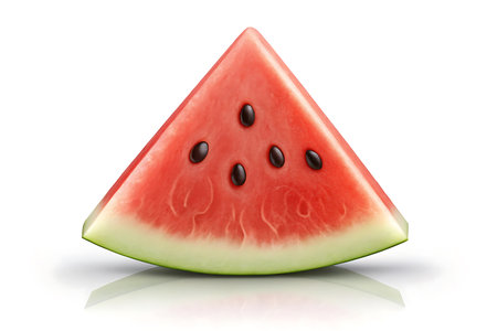 Slice of watermelon isolated on white backgroundの素材