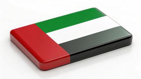 Flag of the united arab emirates isolated on white backgroundの素材