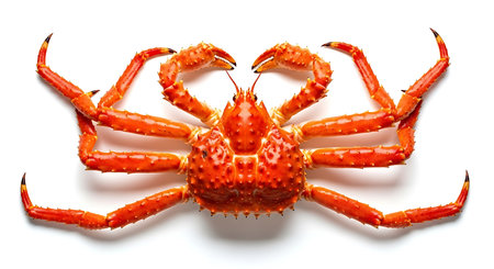 Illustration of delicious cooked spiny crab isolated on white background, ready to eatの素材