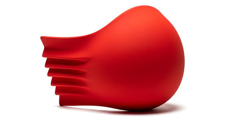 Illustration of red rubber toy for dog isolated on white background, close up shotの素材